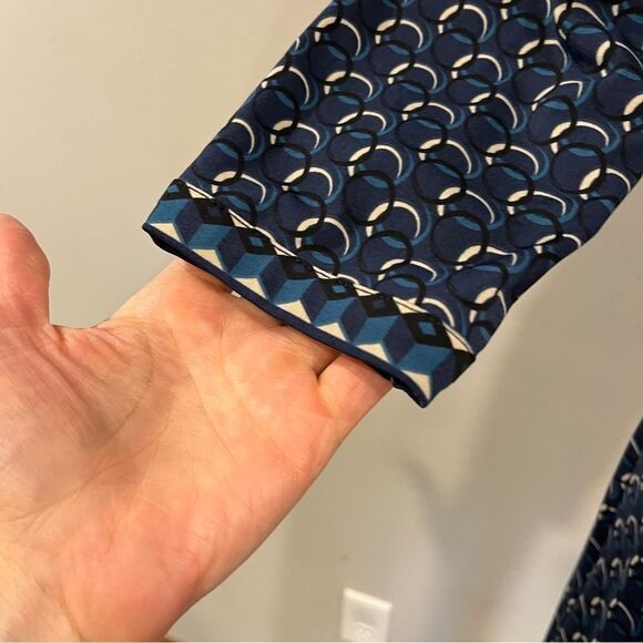 Max Studio Elegant casual geometric print long sleeve knee length Dress - Picture 3 of 14